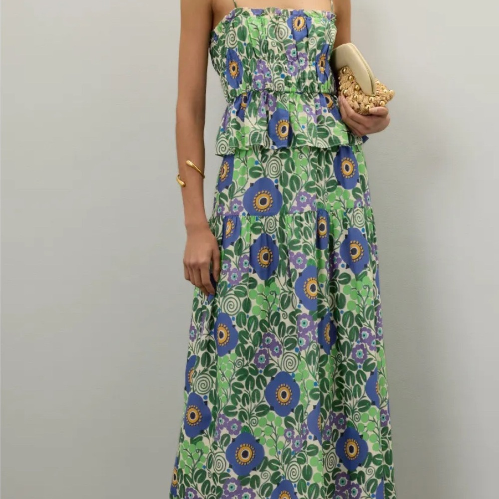 RHODE Ariella Skirt (M) and Julieta top (S) in wisteria